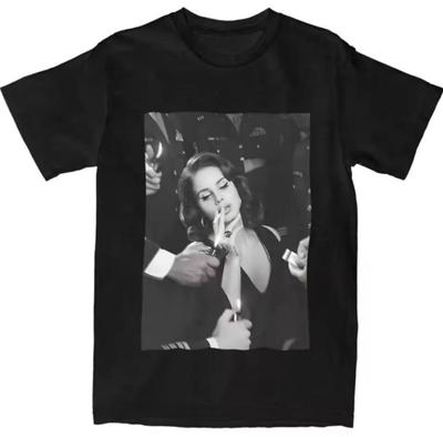 100 Cotton Tshirt Clothes Lana Del Rey Men Print Tshirt Summer Pure Cotton Women Retro Singer Album Print
