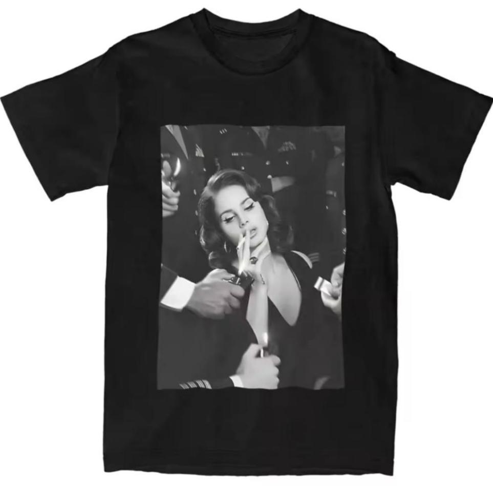 100 Cotton Tshirt Clothes Lana Del Rey Men Print Tshirt Summer Pure Cotton Women Retro Singer Album Print