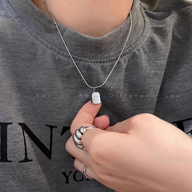 Korean retro titanium steel necklace women's versatile high-end pearl pendant ins wind niche collarbone chain jewelry wholesale