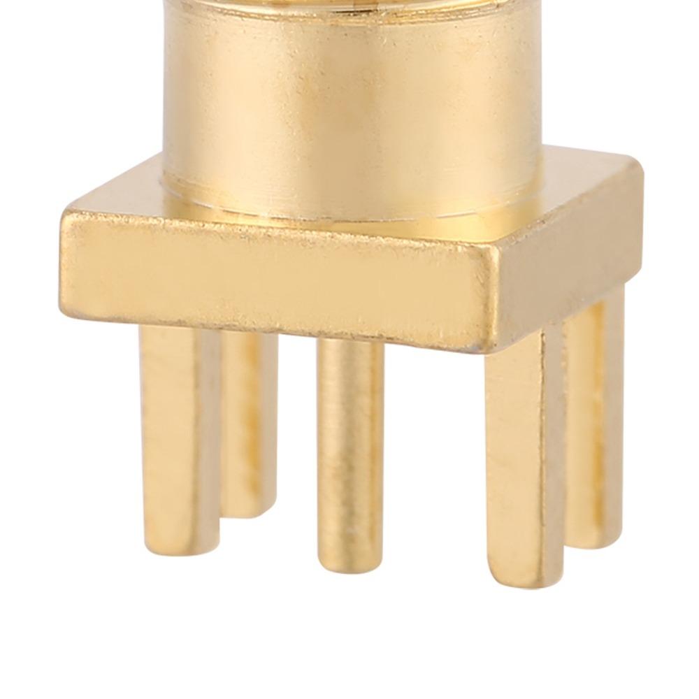10PCS Copper SMA Female Connector 50 Ohm Impedance Gold Plated PCB Mount Connector 1.6mm Clip Edge RF Connector