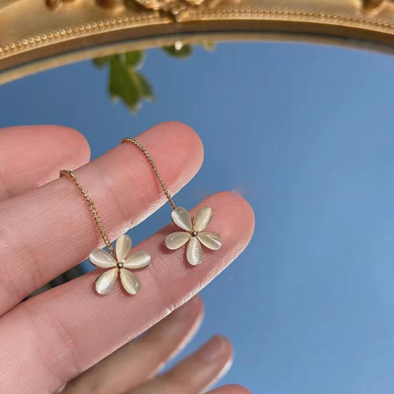

Long Lovely Daisy Drop Fashion Earrings gold