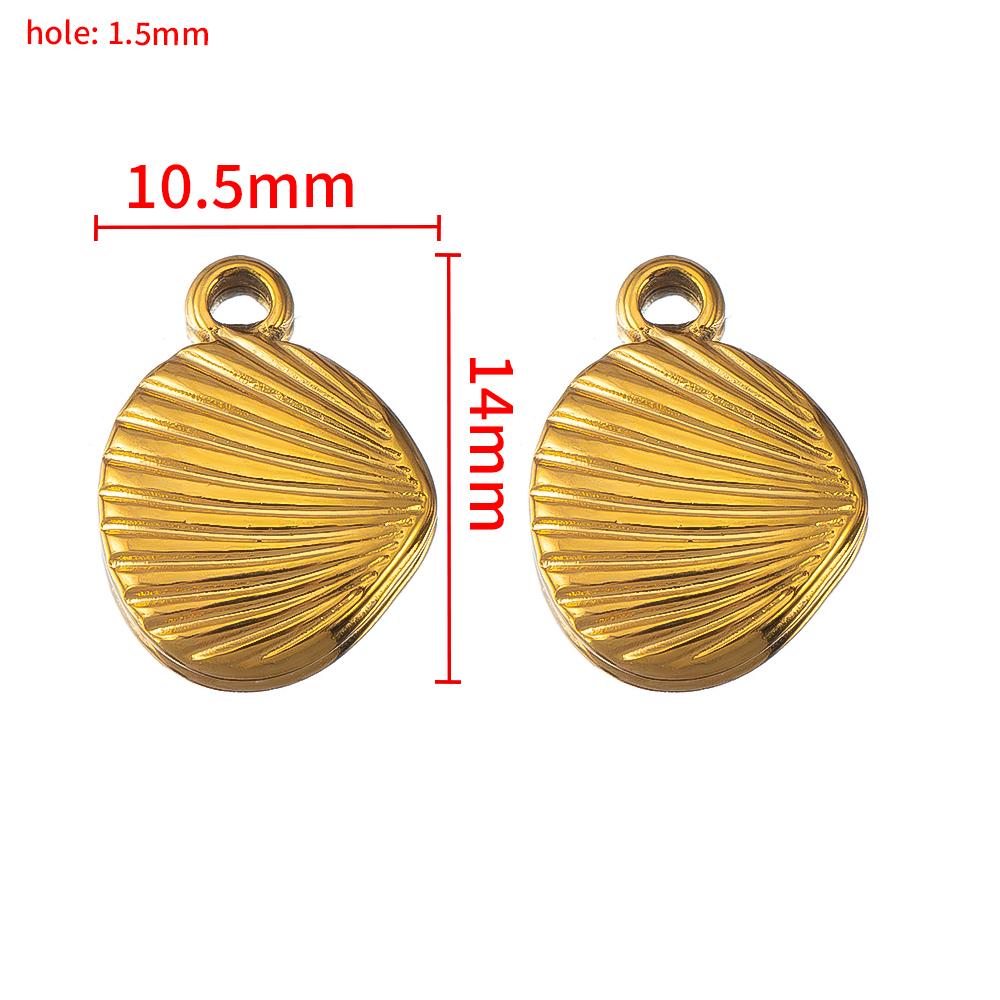 2pcs Stainless Steel Gold Plated Ocean Star Flower Shell Moon Charms for DIY Boho Earring Jewelry Material Making Pendant Supply