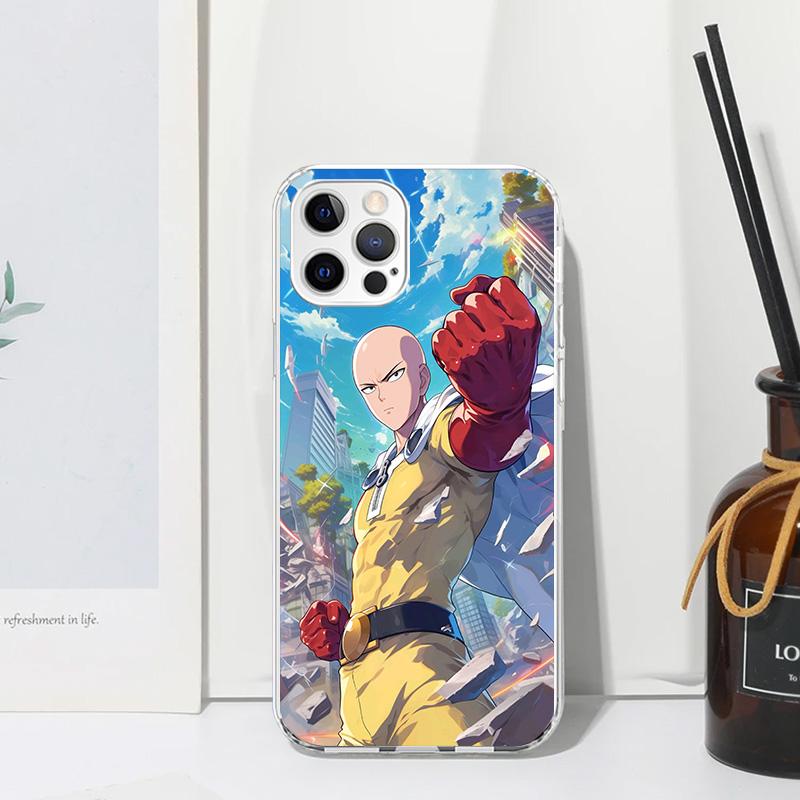 One P-Punch-Man Saitama King Phone Case For Iphone 17 Air 16 15 Plus 16E 14 Pro Max 13 Mini 12 11 7 8 SE Fundas Soft Back Cover
