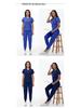 Women's Quick-Dry Short Sleeve Stretch Scrub Suit for Nurses and Beauty Salon