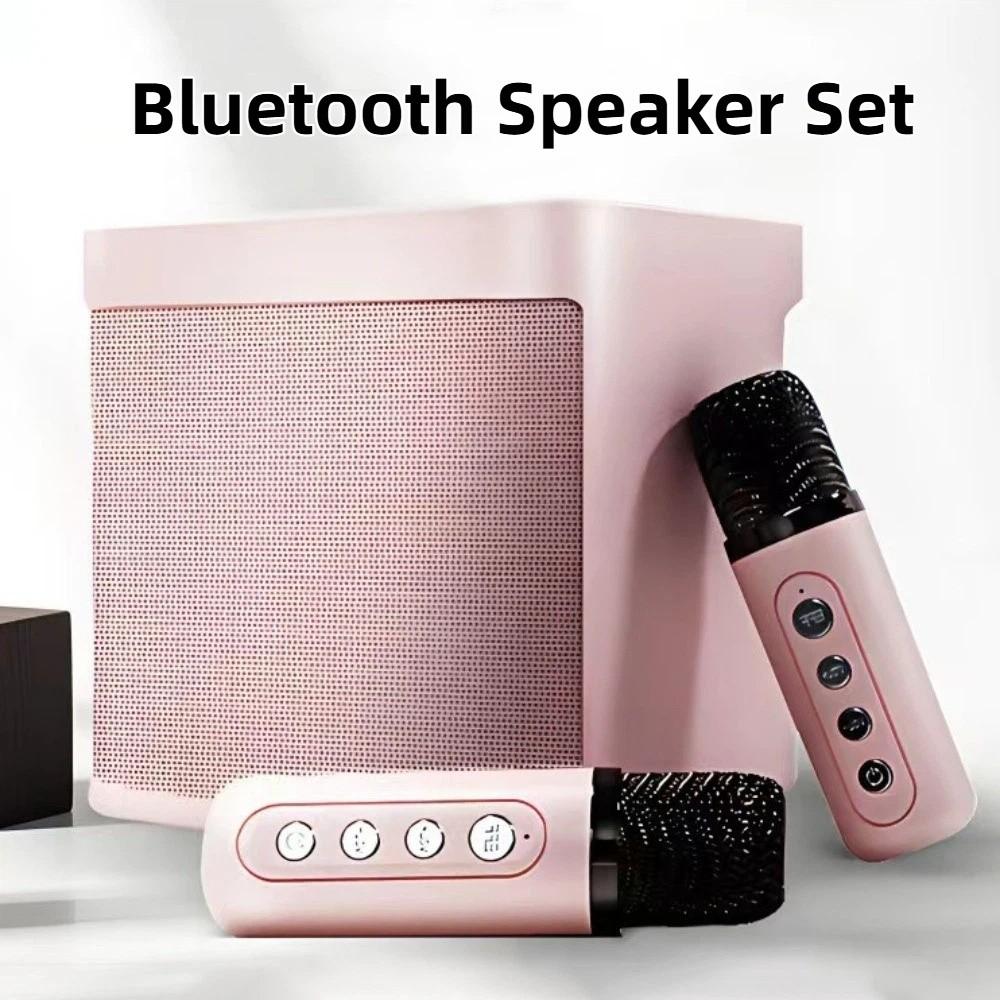 Bærbar Bluetooth-høyttalersett Multifunksjonell Mini Hjemmekaraokehøyttaler Hjemmekaraoke