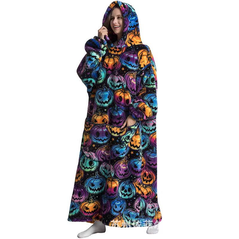 2023 Hooded Oversized Flannel Blanket Clothing for Men & Women – Extended Length for Warmth