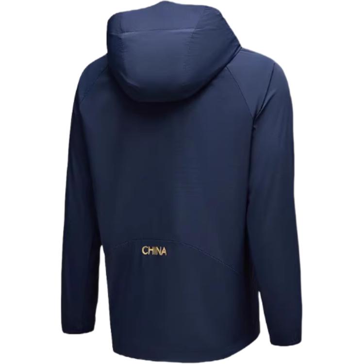 Anta Comfortable Simple Versatile Hooded Sports Windbreaker Men Outerwear Midnight-Blue 452430108-3
