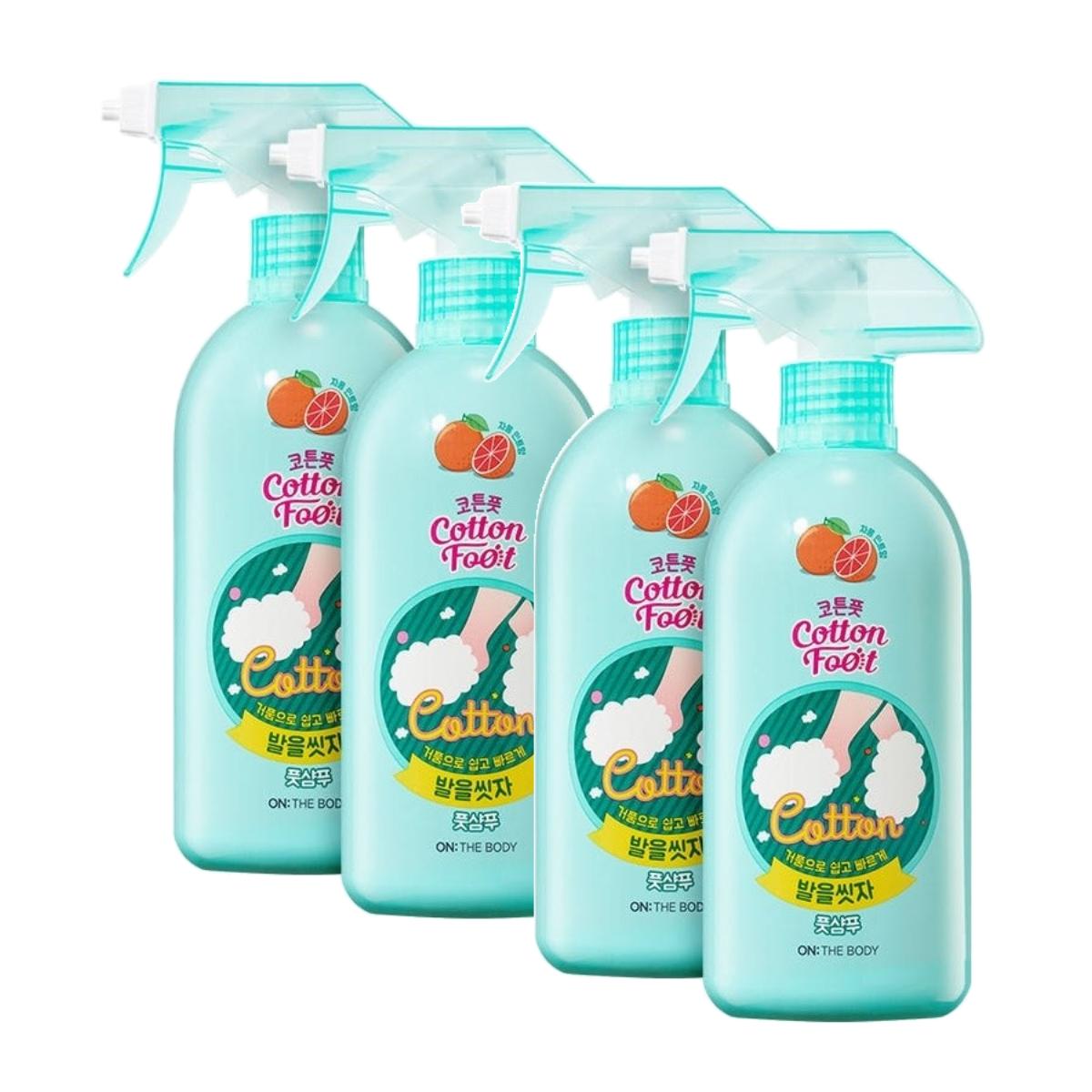 ON THE BODY Cotton Foot Bubble Foot Shampoo Refreshing Grapefruit 385ml (Pack of 4)