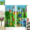 Gardiner för pojkrum, Barn Tecknad Dinosaurie Fönsterdekorationer för Sovrum Söta Roliga Färgglada Safari-djur Fönsterdraperier