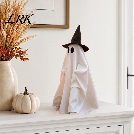 Light Up Ghost Decoration Halloween Walking with Sound, Witch Hat Animated Fantasy Ornament Prop, Talking Haunted House Decor for Party Night