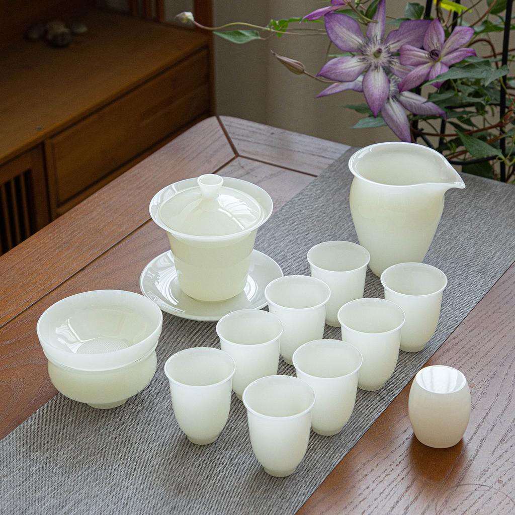 High-end Ice Seed Jade Porcelain Tea Set, High-end Gift Box, Gifts for Customers, Business Companies, Wine Stores, Gifts