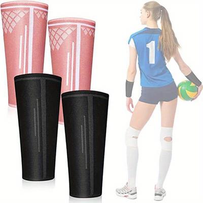 1 Pair Volleyball Arm Sleeves Black And Pink Arm for Youth Teens Training Compression Sleeves Sports Forearm Sleeves