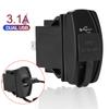 Car Charger Dual USB Ports Waterproof Dustproof Phone Charger Auto Adapter 5V 3.1A LED for Car RV Camper Caravans
