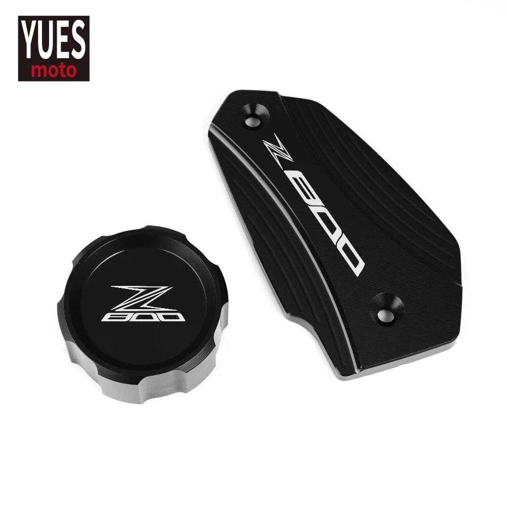 Motorcycle Accessories CNC Front & Rear Brake Fluid Cylinder Master Reservoir Cover Cap Black For KAWASAKI Z800 Z 800
