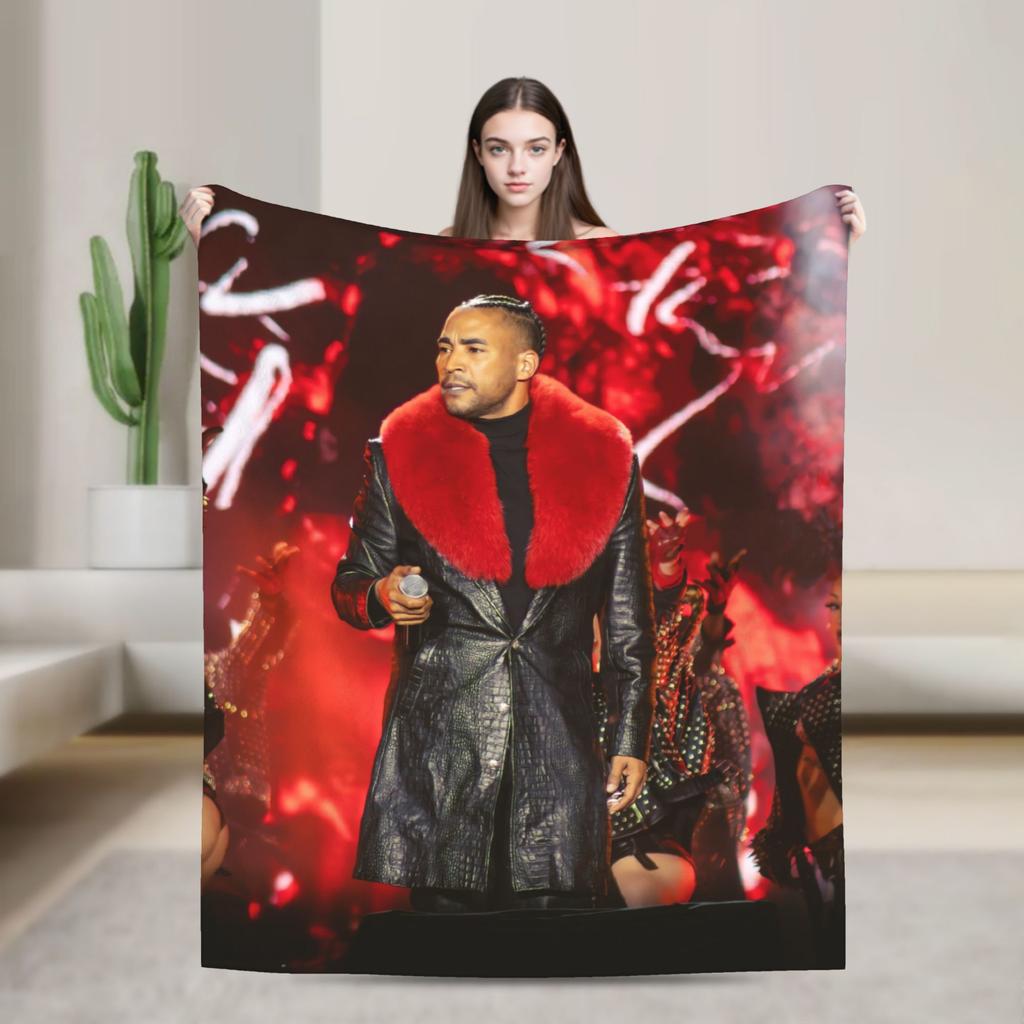 Rapper Don Omar Tour Blanket Soft Warm Pattern Plush Throw Blanket For Bedroom Picnic Flannel Bedspread Bed Cover