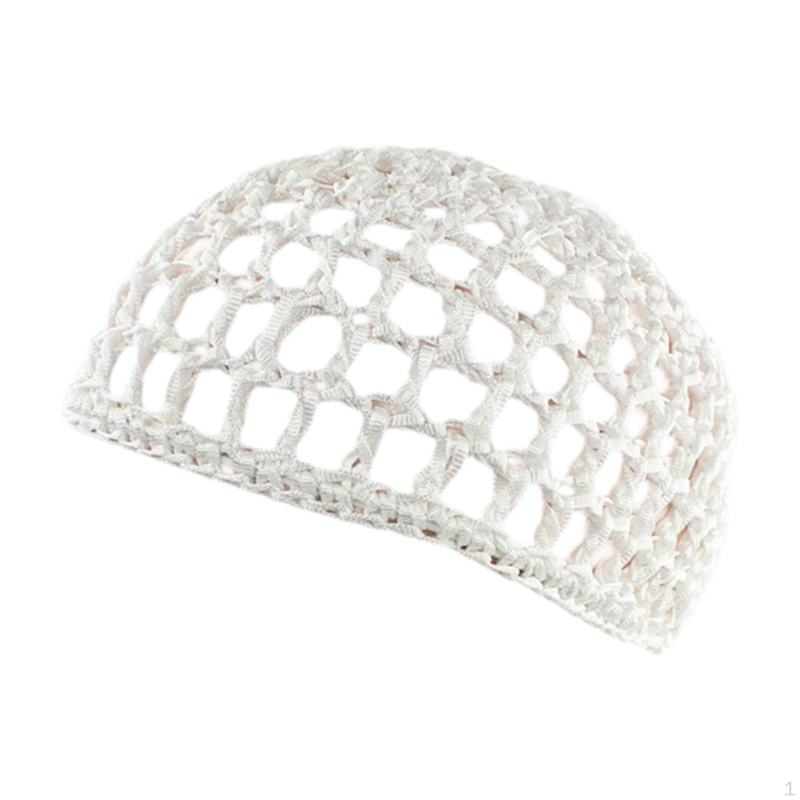 

Сетка для волос из искусственного шелка, вязаная шапка-снуд, мягкая сетка, вязаная крючком, сетка для волос, чехол для сна, кудри белый