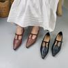 Fashion Cowhide Heel Women's Shoes Pointed Mary Jane Shoes Pointed Elegant Fashionable Comfortable