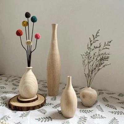 1PC Kleine Vase Holz Handwerk Natürliche Holz Einzigartige Holz Vase Kreative Trockene Blume Anordnung Für Wohnzimmer 8 arten