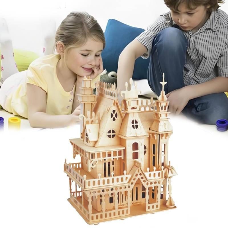 Fantasy Villa Model House Kit 3d Puzzle Model Set Woodcraft Construction Toy