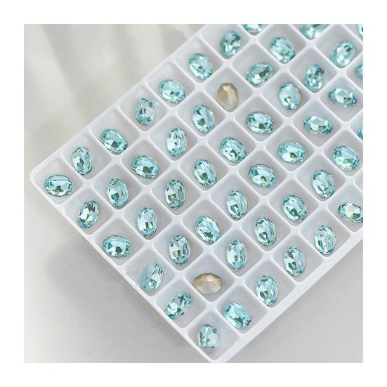 1 Pair 3D Rhinestone Nail Art Charm Light Sea Blue Geometric Faux Crystal Nail Design Jewelry DIY Crafts Nail Decoration