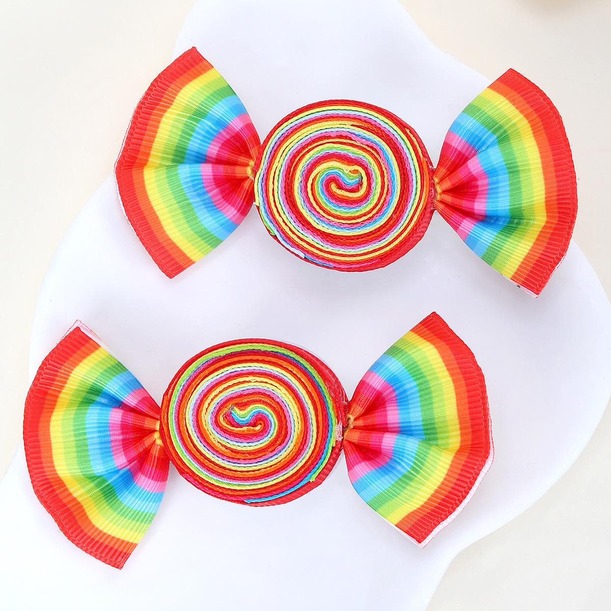 Cute Headwear Hairpin 1Pair Valentines Day Childrens Sweet Lollipop Hair Clip Heart Shaped Butterfly Bow Hair Accessory