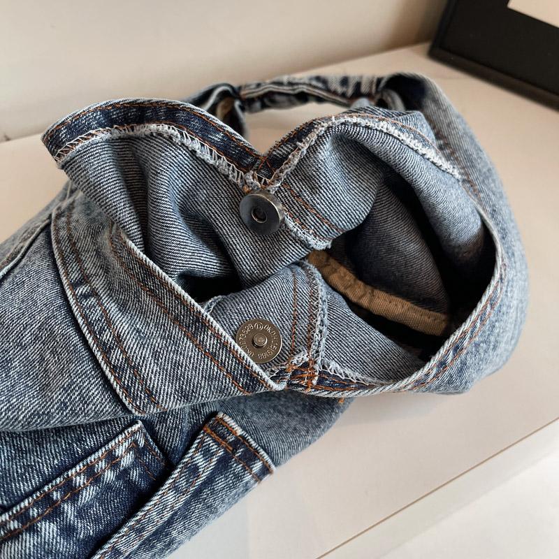 Dames Denim Tote Bag Modieuze Oversized Schoudertas Casual Dagelijkse Canvas Stijl Handtas