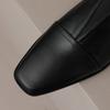 Mode Damen neue Herbst- und Winterstiefel mit quadratischer Zehenpartie, Retro-Leder, Rindsleder, mittlerem Absatz, Blockabsatz, Größe Chelsea Kälberstiefel