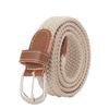 1Pc U Shape Buckle Elastic 100x2.5CM Unisex Belts Mens/Women Canvas Webbing Braided Imitation Leather