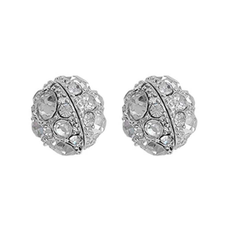 Магнитные Серьги-Гвоздики Без Прокола Круглые С Инкрустацией Цирконами Клипсы на Уши Модные Серьги-Гвоздики для Женщин Девушек