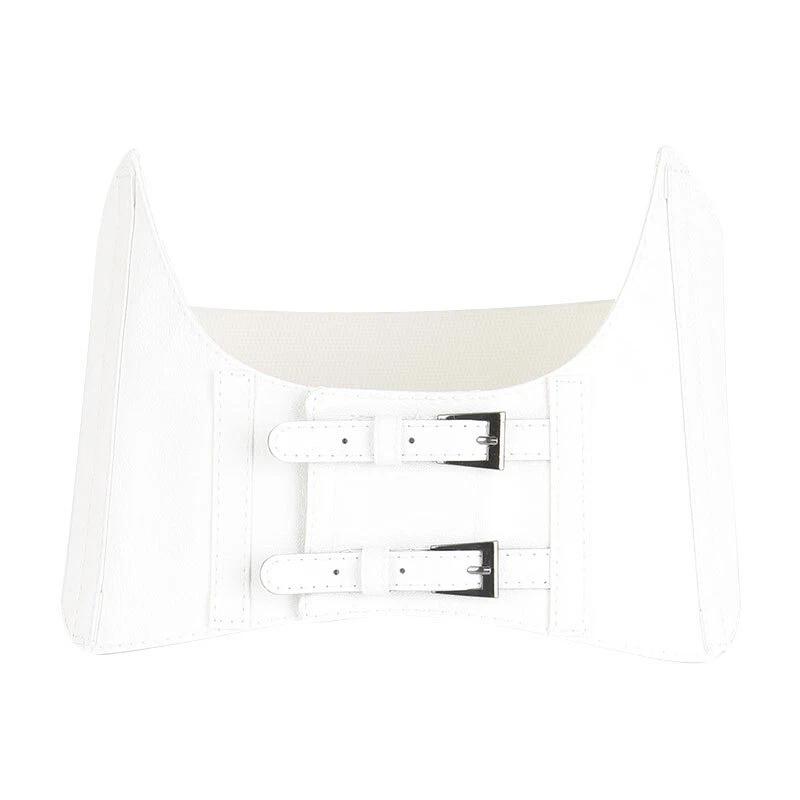 Women Underbust Corset Girdle Medieval Closure PU Leather Elastic Waist Belts Cummerbund for women Dress Coat