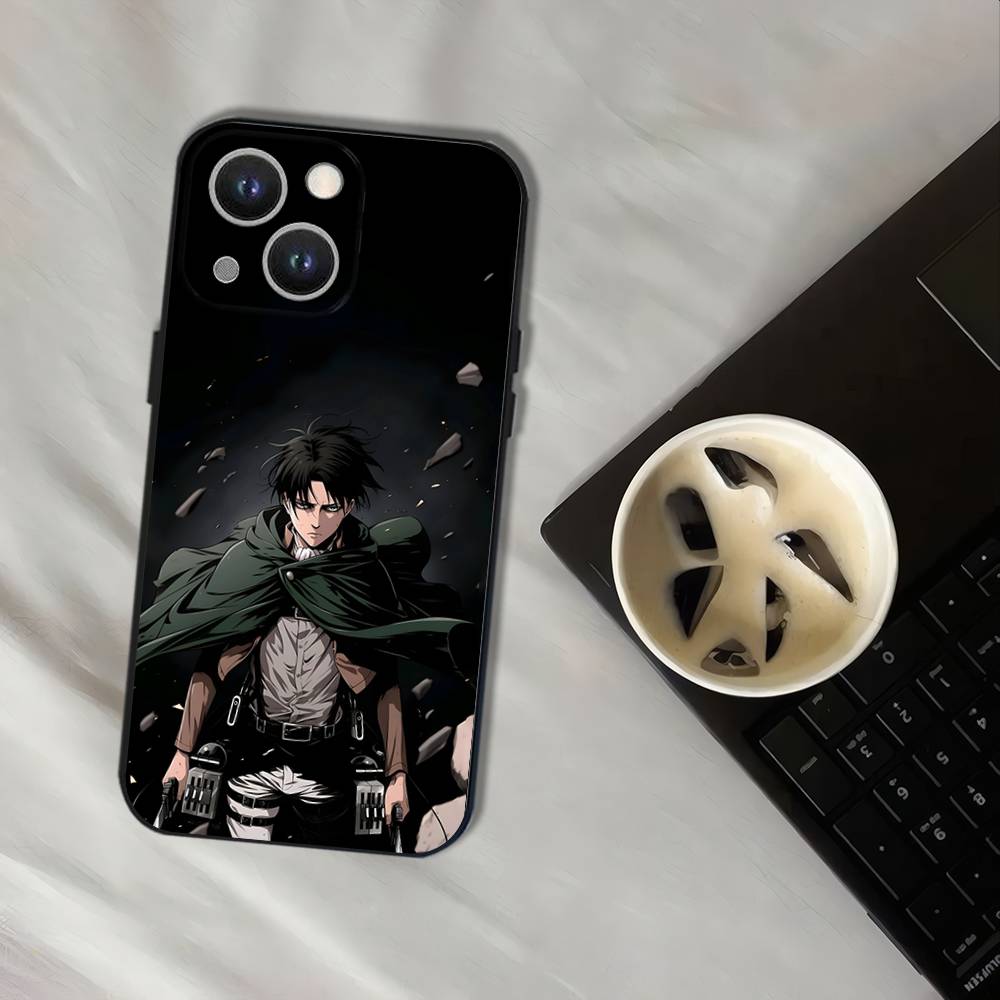 Levi Ackerman Attack On Titan Phone Case For iPhone 17,16,15,14,13,12,11,Pro,XS,Max,XR,Plus,E,SE4,Mini Black Soft Cover