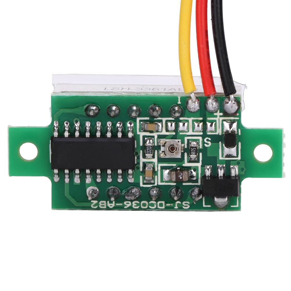 5pcs 0.36 Inch LED Digital Tube Mini Voltmeter DC 0100V 3Wire Voltage Tester Gauge 5 Colors