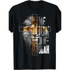 European Sizes Men'S Lion of Judah Graphic T-Shirt - Breathable Quick-Dry Moisture-Wicking Crew Neck Tee with Hebrew Lettering & Lion Design