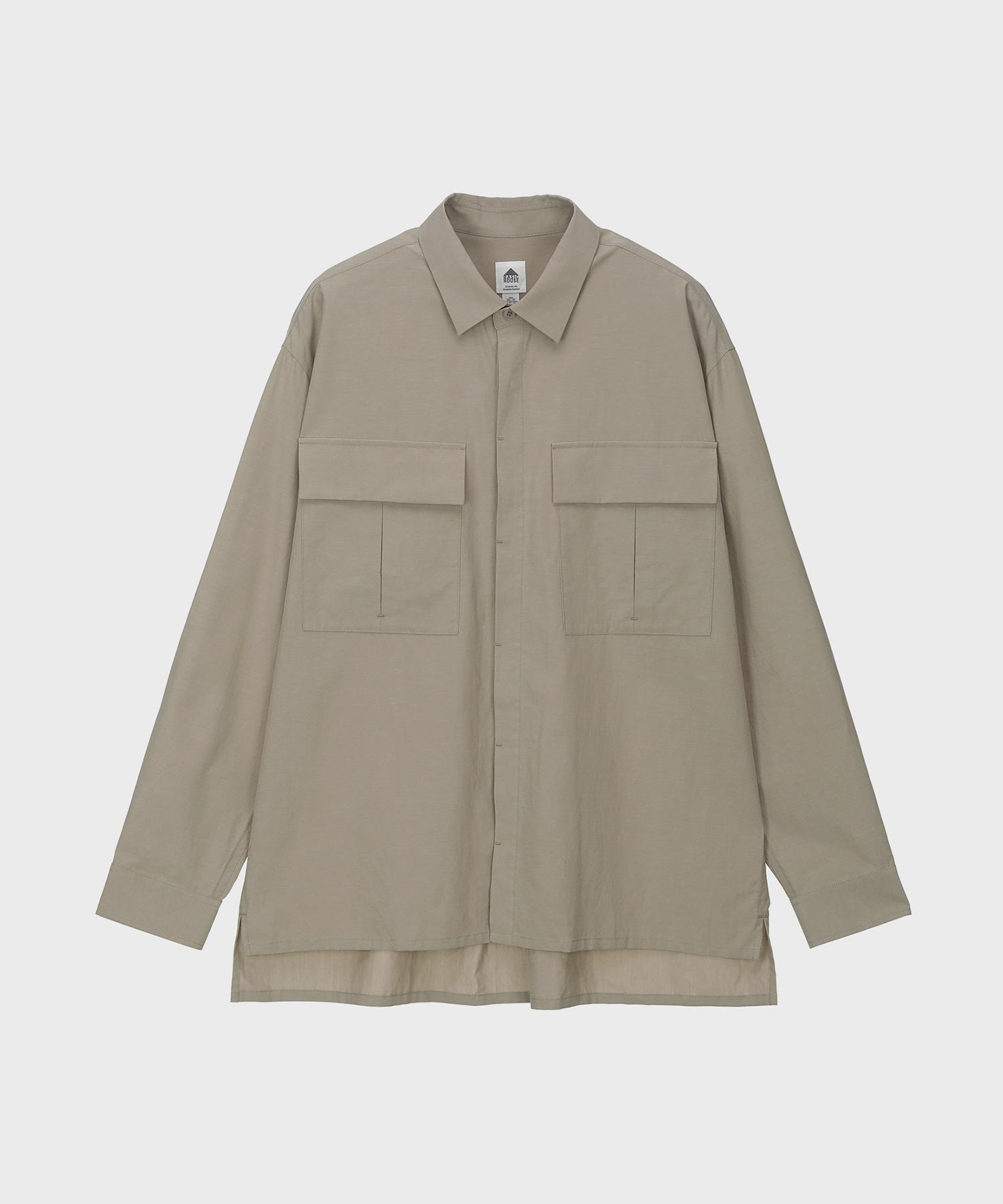 Basic House Uni Semi-Overfit Out-Pocket Shirt Jacket Beige Lwws2101 Be/090