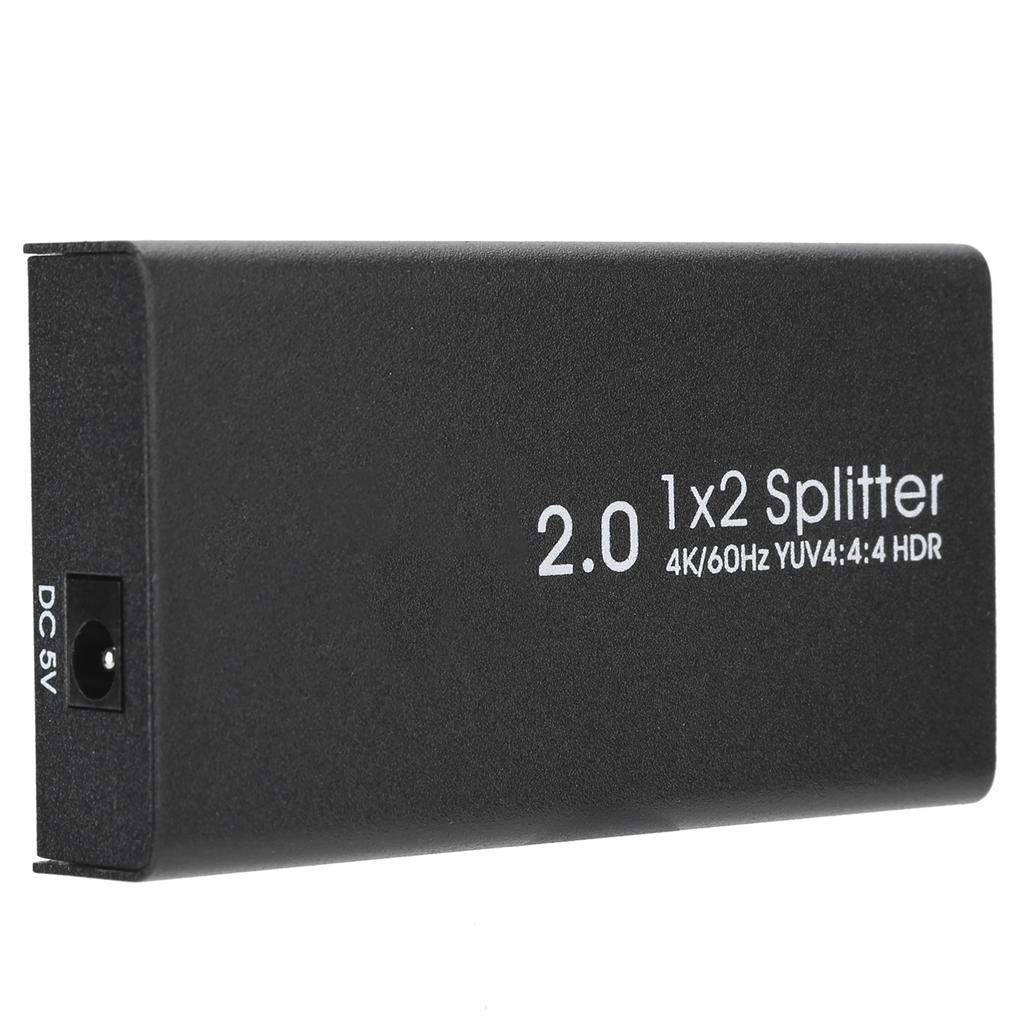 HDMI 2.0 Splitter Full HD 4Kx2K Video HDMI Switcher In 2 Out Amplifier Display 100‑240VUK Plug