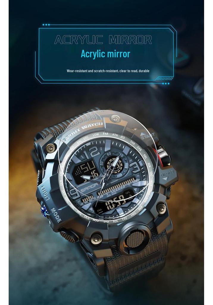 Sanda Dual Display Multifunctional Fashion Watch for Students