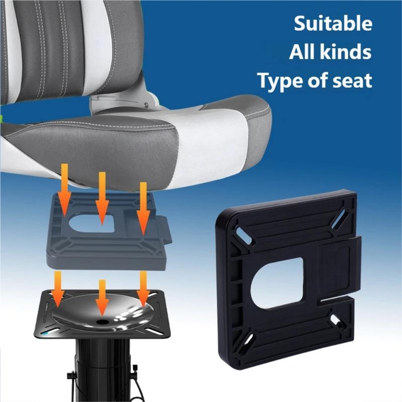 Fast Detachable Boat Seat Mounting Bracket  Fits Multiple Vessels ABS Construction for 7Inch Swivel
