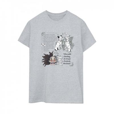 Disney Womens/Ladies 101 Dalmatians Miserable Darling Cotton Boyfriend T-Shirt