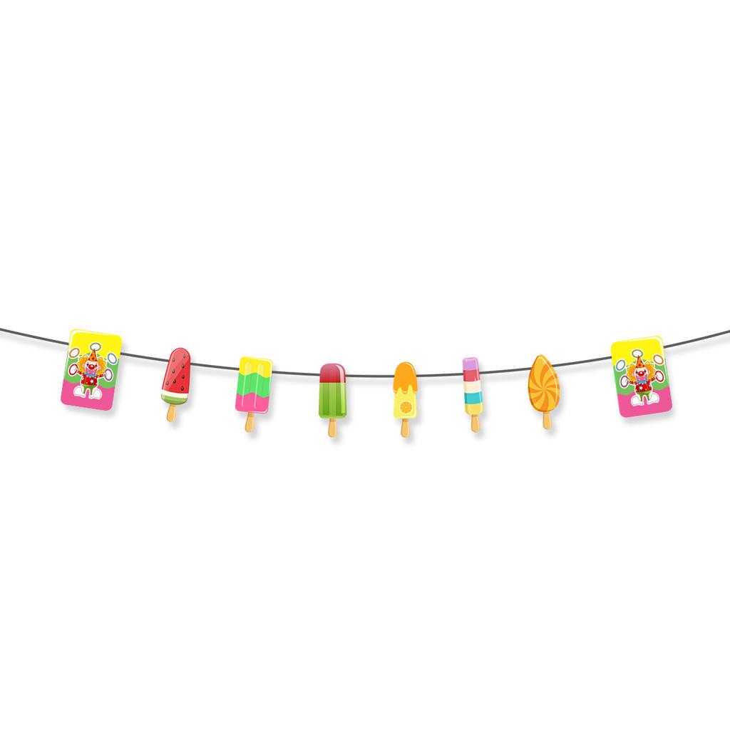 Summer Birthday Party Decoration Hello Summer Flag Popsicle Latte Cake Decoration Insert