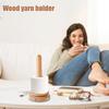 Handmade Wooden Yarn Holder Rotating Ball Thread Stand with Storage Base Desk Organizer for Knitting Crochet