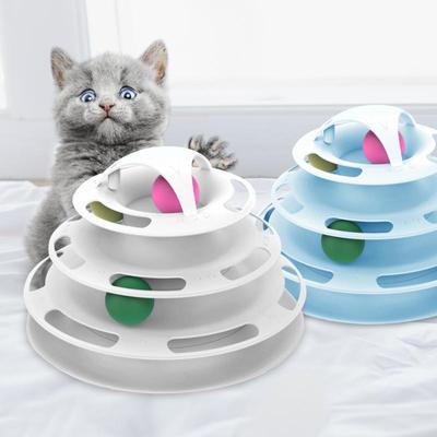 Levels Turnable Toys for Cats Accessories Tower Tracks with Balls Cat Toy Interactive Intelligence Training with Fun Cat Stick