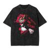Vintage Washed Hazbin Hotel Graphic T-shirt Unisex Oversized Casual Streetwear Short Sleeve Heavy Cotton Breathable Comfortable Tee Tops