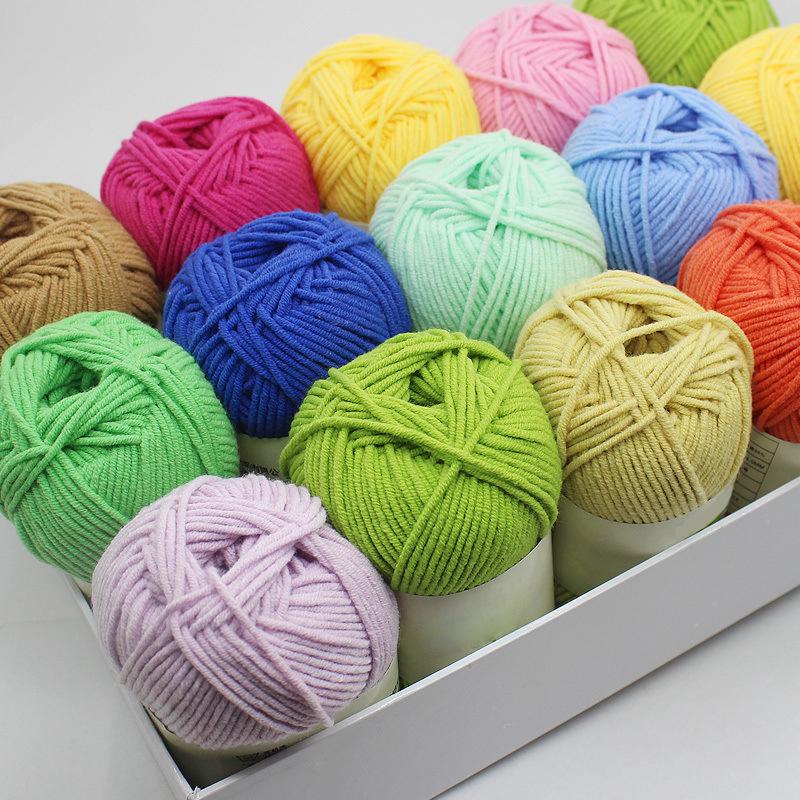 Combed 5-Ply Milk Cotton Yarn for DIY Knitting & Crochet - Medium-Thick Scarf & Blanket Material Pack