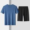 Herren Sommer Eis Seide Buchstaben B Print T-Shirt und Shorts Set - Leicht, Weich, Bequem, Kurzarm.