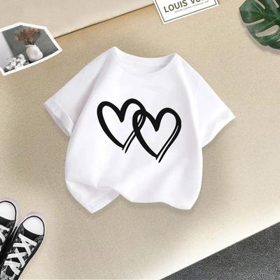 Koszulka Dziecięca Love z Nadrukiem Koszulka Dziecięca Dzieci 100% Bawełna Ubrania T-shirt Top T-shirt Chłopcy Dziewczynki Koszulka Dziecięca 2-13L