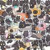 50Pcs Cartoon Kawaii Black Cat Sticker Self-adhesive Graffiti Decal  Scrapbooking Supplies