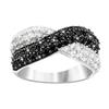 Yousheng Women Finger Ring Double Colors Shiny Rhinestone Inlaid Cross Shape Electroplated Lady Circlet Daily Jewelry