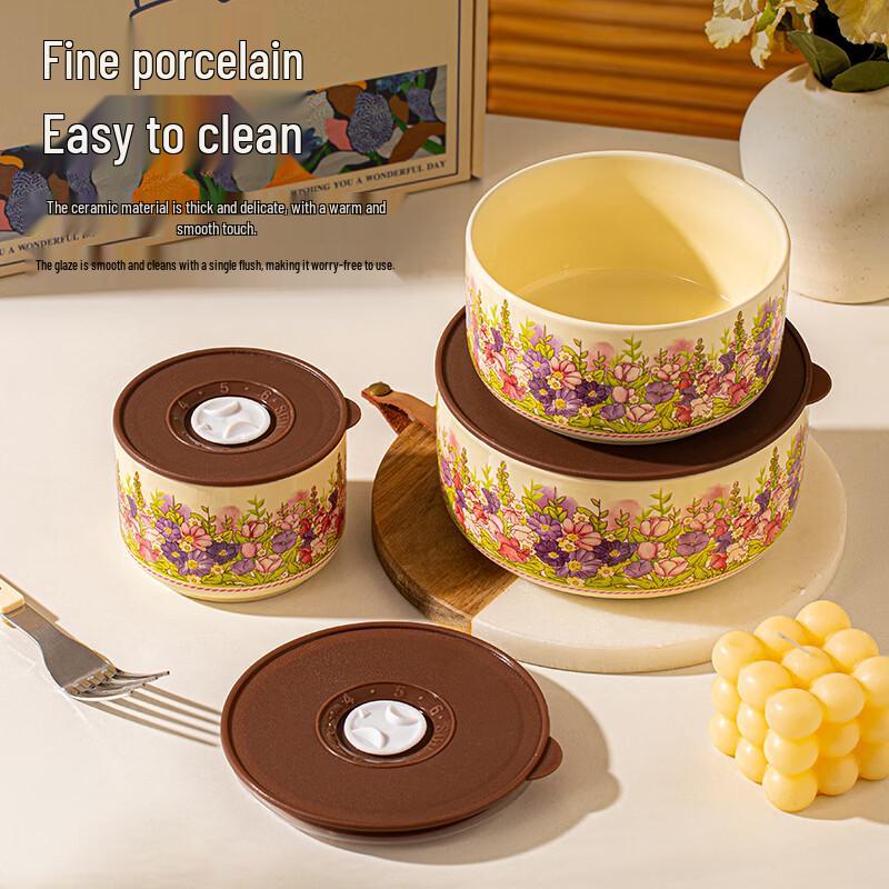 Ceramic Food Storage Bowl Set (3-Piece)