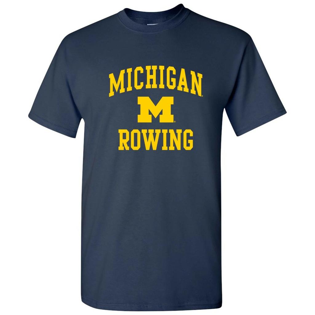 Michigan Wolverines Rudern - Universitäts Sport T-Shirt - Marine