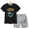 Children's Italian Brainrot Clothes Boys Summer T-shirt Tralalero Tralala Shorts Short Sleeved 2-piece Sets